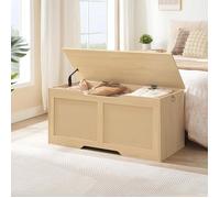 HOOBRO Coffre à Jouets, Banc de Rangement, Coffre de Rangement, avec charnière de Soutien Organisateur à Jouets, 110 x 40 x 50 cm