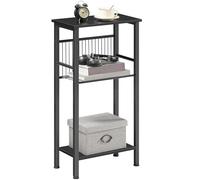 HOOBRO Console Haute et Étroite à 3 Niveaux de 40 cm, Étagère Ouverte, Étagère Réglable en Filet, Pieds Réglables, Anti-Basculement, pour Couloir, Salon, Canapé, Noir EBB41XG01