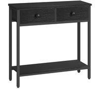 HOOBRO Console Meuble, 75 cm Table Console, Table d'Entrée avec 2 Tiroirs en Tissu, Table d’appoint, Bout de Canapé, pour Entrée, Salon, Style Industriel, Noir EBB71XG01