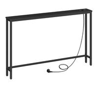 HOOBRO Console Meuble avec Multiprise (1 AC, 1USB-A, 1 Type-C), Table Console Étroite avec Station de Charge, Bout de Canapé, Table Derrière Canapé, pour Hall, Couloir, Noir EBB15CXG01G1