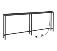 HOOBRO Console Meuble avec multiprise, Table Console avec Station de Charge, Bout de Canapé étroit, Console derrière Le canapé, pour entrée, Couloir, Hall, Noir EBB205CXG01