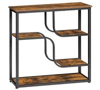 HOOBRO Console Meuble Étroite à 5 Étages, Table d’Entrée Style Industriel Rétro, pour Entrée, Salon, Couloir, Cadre en Fer et Plateau à Motifs de Bois, Marron Rustique et Noir EBF69XG01