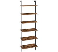 HOOBRO DIY Étagère Échelle, Bibliothèque 6 Niveaux, Étagères murales industrielles, Organisateur de Présentoirs et d’Étagères de Rangement, pour Bureaux à Domicile, Salons EBF65CJ01