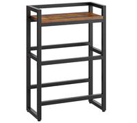 HOOBRO Étagère à 3 Niveaux pour 2 caisses de Boissons, Support pour casier de bières et de Fruits, Charge de 50 kg/Niveau, pour Cuisine, Garde-Manger, Boutique, Marron Rustique et Noir EBF102CJ01