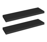 HOOBRO Étagères Murales, Lot de 2, Tablettes Flottantes, Suspendues, avec Supports Cachés, Longueur 80 cm, pour Salle de Bain, Chambre, Toilettes, Cuisine, Bureau, Salon, Noir EBK80BJP201