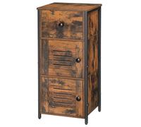 HOOBRO Meuble de Rangement Industriel, Armoire de Rangement, Table d’appoint, avec Tiroir, Planche Réglable, pour Chambre, Salon, Cuisine, Couloir, Marron Rustique EBF15CW01