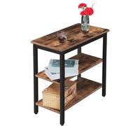 Hoobro - Nachttisch, Beistelltisch, Nachttische, Mit 3 Ablage, Sofatisch Industriestil, Nachtschrank, Schlafzimmer, Wohnzimmer, Küche, Einfach Zu Montieren, Metallrahmen, Vintage Ebf14bz01