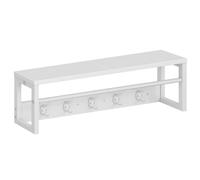 HOOBRO Portemanteaux Mural, Étagère de Rangement Suspendue avec Barre et 5 Crochets, Ranger Parapluie, Chapeau et écharpe, pour entrée, Couloir, Salon et Chambre, Blanc EWT78YM01