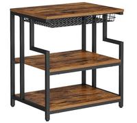 HOOBRO Support d’Imprimante avec Étagère, Support d’Imprimante avec Tiroir, Meuble pour Imprimante Extra Large à 3 Niveaux 60 x 50 cm, pour Salon, Cuisine, Bureau, Marron Rustique et Noir EBF10PS01
