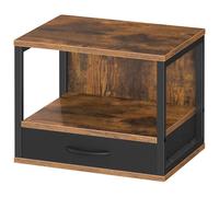 HOOBRO Support d’Imprimante avec Tiroir, Meuble Imprimante à 2 Niveaux, Étagère de Rangement sous le Bureau, pour Télétravail, Bureau, Cuisine, Salon, Marron Rusitque EBF07PS01