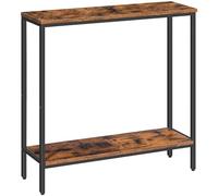 HOOBRO Table Console étroite avec étagère, Table d'Appoint 75 x 22 x 75 cm, Table de Couloir, Table de Canapé, Entrée, Couloir, Marron Rustique EBF22XG01