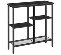 HOOBRO Table Console, Table d’Appoint de 75 cm, Bout de Canapé, Table d’Entrée Industrielle à 4 Niveaux, pour entrée, Salon, Couloir, Noir EBB79XG01