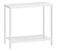 HOOBRO Table Console, Table d'Entrée de 75 cm, Table d’Appoint avec Étagère de Rangement, Bout de Canapé, Rangement Ouvert, Couloir, Salon, Chambre, Foyer, Blanc EWW74XG01