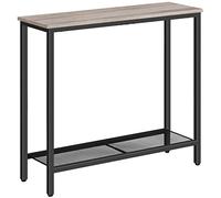 HOOBRO Table Console, Table d'Entrée de 75 cm, Table d’Appoint avec Étagère de Rangement, Bout de Canapé, Rangement Ouvert, Couloir, Salon, Chambre, Foyer, Grège EBG74XG01