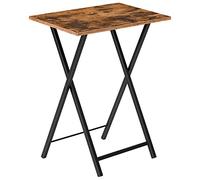 HOOBRO Table d’Appoint, Bouts de Canapé, Tables Pliables de Style Industriel, Tables-Plateaux de Télévision, Basse Table pour Petit Espace, pour Salon, Chambre, Marron Rustique EBF15BZ01