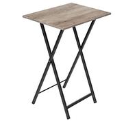 HOOBRO Table d’Appoint, Bouts de Canapé, Tables Pliables de Style Industriel, Tables-Plateaux de Télévision, Basse Table pour Petit Espace, pour Salon, Chambre, Grège et Noir EBG15BZ01