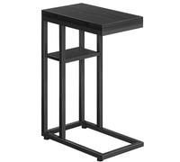 HOOBRO Table d’Appoint de Canapé Pliable en Forme de C, Petite Table Basse de Style Industriel, avec Étagère de Rangement, Salon, Chambre, Noir EBK29SF01
