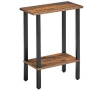 HOOBRO Table d’Appoint Étroite 2 Niveaux, Table Basse, pour Petits Espaces, Salon, Bureau, Chambre, Entrée, Marron Rustique et Noir EBF240BZ01