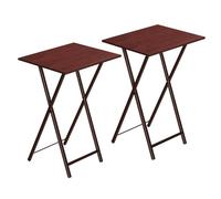 HOOBRO Table d’Appoint, Pliable Bout de Canapé, Tables-Plateaux Lot de 2, Tables de Chevet, Style Industriel, Salon, Marron Rougeâtre EBR25BZ01