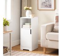HOOBRO Table d'Appoint, Bout de Canapé, Table de Chevet, 30 x 25 x 65 cm, Blanc