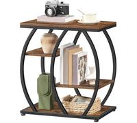 HOOBRO Table de Chevet, Table d'Appoint, 60 x 30 x 67 cm, Style Industriel, Chambre, Facile à Monter, Marron Rustique