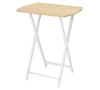 HOOBRO Tables d’Appoint, Bouts de Canapé, Tables Pliables de Style Industriel, Tables-Plateaux de Télévision, Basse Table pour Petit Espace, pour Salon, Chambre, Blanc et Couleur Bois EWN17BZ01