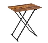 HOOBRO Tables d’Appoint, Hauteur réglable, 60 x 40 x 60 cm, Tables Pliables de Style Industriel, Salon, Chambre, Marron Rustique EBF16BZ01