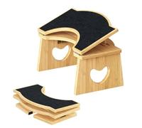 HOOBRO Tabouret de Toilette en Bambou Pliable et Réglable, Repose-Pied Ergonomique Antidérapant, Tabouret Physiologique, sans Montage, pour Salle de Bain, Bambou Naturel et Noir EYL03FP01
