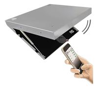 HooD Gun Coffre-fort encastrable 350 x 250 x 40 mm, acier inoxydable brut, contrôle Bluetooth, application PS Locks + piles