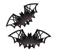 HOODANCOS 2 Pièces Étagère d'angle Flottante en Bois, Étagère Murale Toile D'araignée Noire, Style Rustique, Décoration Halloween, pour Bougies et Décoration Murale Intérieure