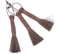 HOODANCOS 3 Pièces Brosse à Bonsaï de Jardin, Brosse de Lavage pour Jardinière, Fibre de Palmier, Couleur Café, pour Bonsaï et Pot de Fleurs, Présent de Crémaillère