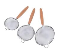HOODANCOS 3 Pièces Filtre à Mailles en Acier Inoxydable Argenté, Tamis à Farine Cuisine Facile à Nettoyer, Passoire Multi-usage pour Filtrer Jus, Lait de Soja et Purée
