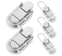 HOODANCOS 5 Pièces Loquet Métallique à Bec de Canard pour Boîte à | Finition Argenté Mate, Pose, Maintien Sûr, Usage Chantier et Transport de Marchandises