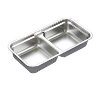 HOODANCOS Assiette à Condiments en Acier Inoxydable Argenté à Double Compartiment, pour Servir Apéritifs et Préparer Recettes la Maison Boutique Alimentaire