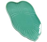 HOODANCOS Assiette en Céramique Bleu de Feuille, Surface Lisse et Polie, pour Apéritifs Bar ou Restaurant, Plat Décoratif et Fonctionnel