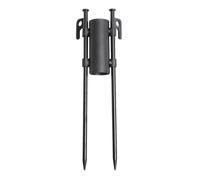 HOODANCOS Base de Parasol de Camping Multifonction en métal Noir, Support Portable pour Poteau d'auvent et Accessoire de Piquet de Sol pour pêche