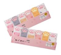 HOODANCOS Blocs-notes Adhésifs Forme Patte de Chat 2 Pièces en Papier Forte Adhérence sans Trace, Design Délicat, pour Fournitures Scolaires et Listes de Tâches