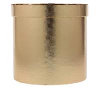 HOODANCOS Boîte à Bouquet Ronde en Carton Couvercle, Jardinière Mini pour Compositions, Coffret Cylindre Doré, Emballage Présent pour Événements Spéciaux