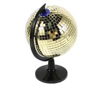 HOODANCOS Boule Disco Suspendue Dorée en Plastique et Verre, Globe Rotatif Décoratif pour Bureau et Fêtes, Accessoire Unique pour Ambiance Festive et Décoration Originale