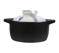 HOODANCOS Cocotte en Céramique 1,6l Poignée Latérale Résistante la Chaleur, Pot de Riz pour Mijotage et Soupe Maison