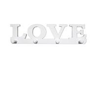 HOODANCOS Crochet Mural en Bois Blanc Design Love, Patère Murale Simple et Solide pour Rangement Facile la Cuisine ou Salle de Lavage