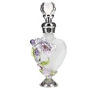 HOODANCOS Flacon de Parfum Vintage en Verre Émaillé 10ml, Support D'huile Essentielle Élégant et Pratique pour Coiffeuse, Design Délicat et Fonction Directe D'ouverture
