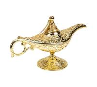 HOODANCOS Lampe de Bureau Rétro Métal Doré Décoration de Bureau Unique et Ornement Artistique pour Salon Chambre et Style Classique Imitation Lampe Magique Accessoire de Vœux Décoratif