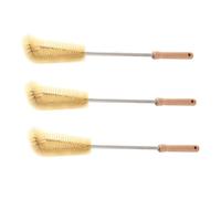 HOODANCOS Lot de 3 Brosses à Biberon à Longue Tige en Bois et Nylon, Goupillon pour Paille Crochet Nettoyage Facile et Rangement Pratique