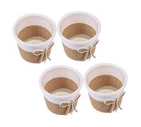 HOODANCOS Lot de 4 Cache Pot en Osier Tressés en Papier, Jardinière Décorative Pratique pour Cactus et Grandes Plantes Vertes, Maison ou Bureau