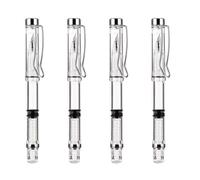 HOODANCOS Lot de 4 Stylos-plumage Transparents à Piston avec Convertisseur D'encre, Pointe Fine et Petite pour Calligraphie, Stylo Pratique pour Étudiants et Fournitures Scolaires, Écriture