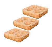 HOODANCOS Organisateur D'espace de en Œufs Caoutchouc à Bois Réfrigérateur des 3pcs 4 Emplacements Double Rangée Optimisation et Visibilité Cuisine Restaurant