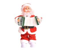 HOODANCOS Ornement de Noël Père Noël Automate Musique Automatique en Plastique et Tissu Rouge, Adorable pour Garçon et Filles, Décoration Festive pour Café et Party