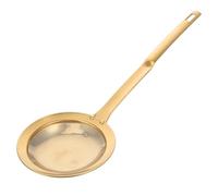 HOODANCOS Passoire à Graisse en Acier Inoxydable Doré Manche Antidérapant, Cuillère à Écumoire Fine Facile à Nettoyer pour Préparation Fondue et Soupe Bouillante