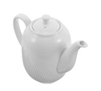 HOODANCOS Pichet en Porcelaine Blanche Minimaliste avec Couvercle et Poignée, Saucière Polyvalente pour Restaurant et Salons de Thé, Absorption D'odeurs